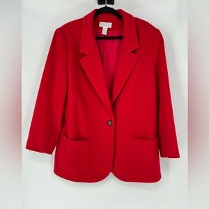 LANDS’ END WOOL CASHMERE BLEND LINED BLAZER‎ , DOUBLE POCKETS, WELL TAILORED